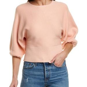 Line and Dot  women Al fresco puff quarter sleeve blush sweater M